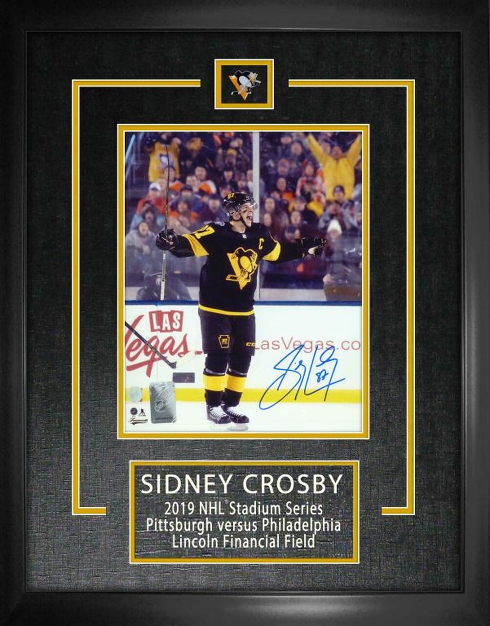 Sidney Crosby Autographed and Framed Black Pittsburgh Penguins Jersey